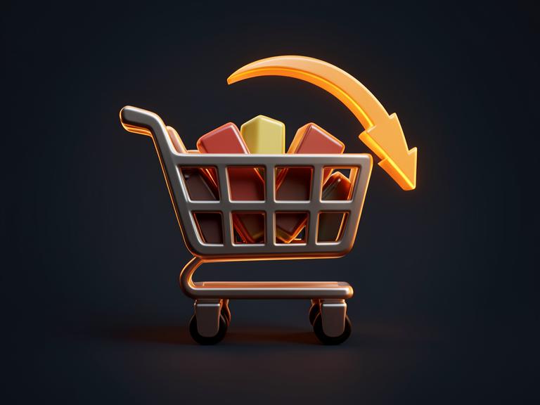 Abandoned Cart Recovery — 3D product illustration